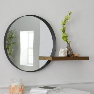 شلف و آینه چوبی