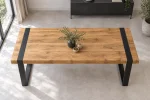 میز ناهارخوری چوبی مدرن با پایه فلزی مشکی - تصویر 4
